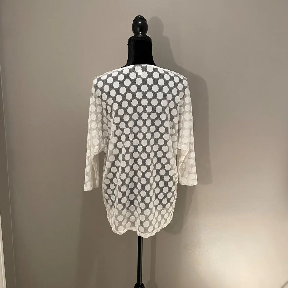 Alfani Womens Sheer Polka-dot Pullover sz M NWOT - Picture 2 of 5